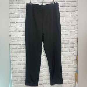 Boohoo Tailored Slim Fit High Waisted Cuffed Black Trousers NWT 12